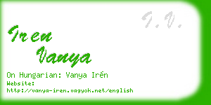 iren vanya business card